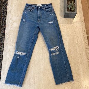 Abercrombie and fitch blue jeans. ankle straight, ultra high rise. Size 26, 2R